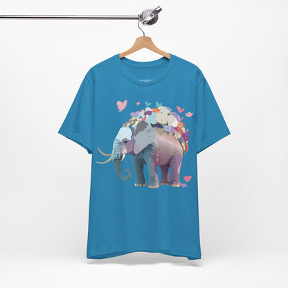 Natural Cotton Tee Shirt with Elephant Printify
