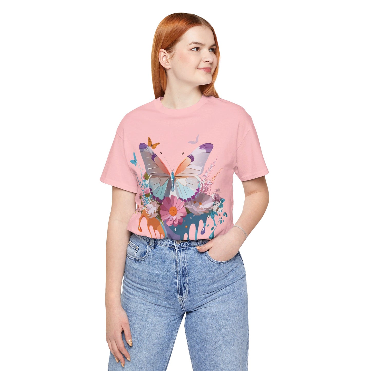 T-shirt en coton naturel avec papillon