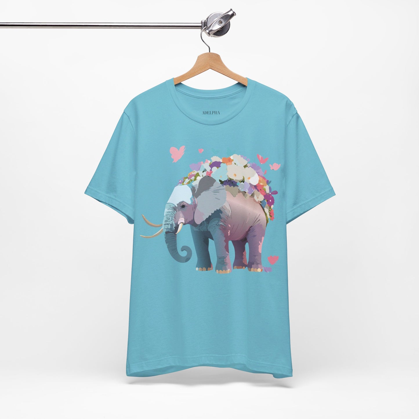 T-shirt en coton naturel avec motif éléphant