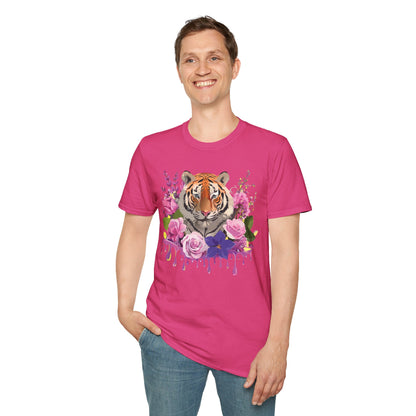 Tiger Print Shirt Unisex Animal Tee Softstyle Gildan 64000 Cotton