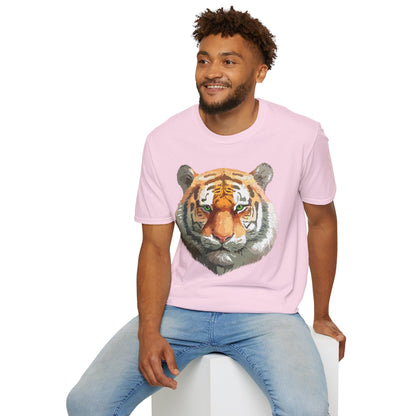 Tiger Print Shirt Unisex Animal Tee Gildan Softstyle 64000 Cotton Comfort