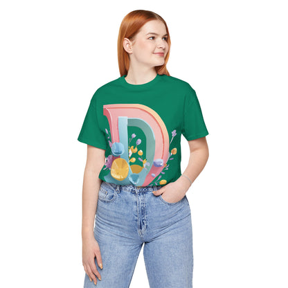 Natural Cotton Tee Shirt - Letters Collection - D Printify
