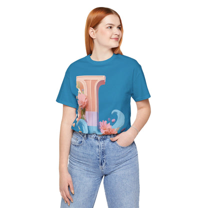 Natural Cotton Tee Shirt - Letters Collection - L Printify