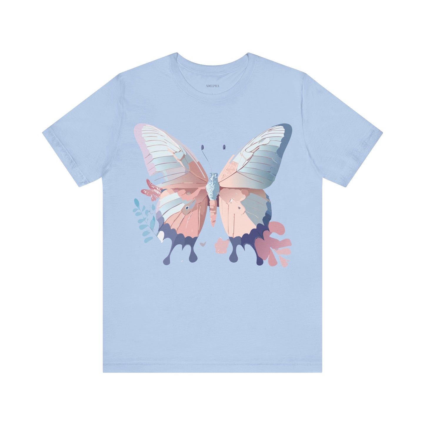 Natural Cotton Tee Shirt with Butterfly