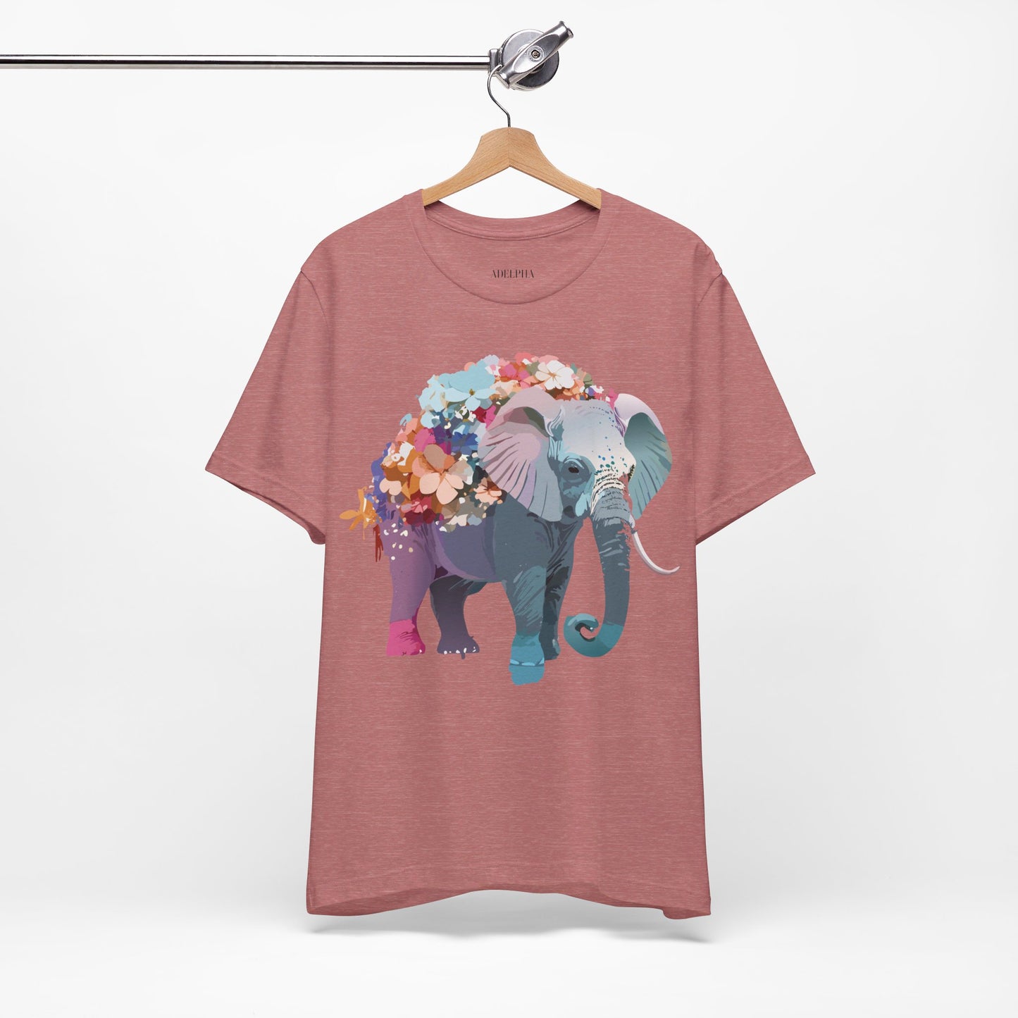 Natural Cotton Tee Shirt with Elephant