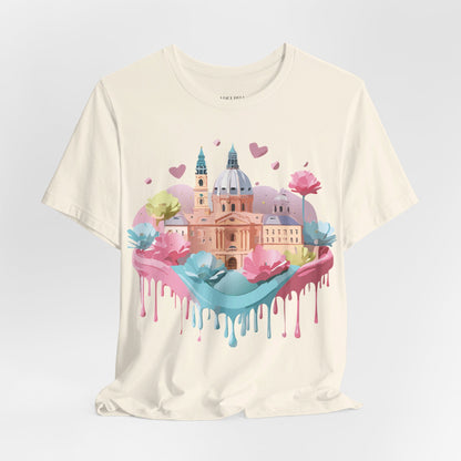 Natural Cotton Tee Shirt - Beautiful Places Collection - Prague Printify