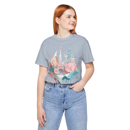 Natural Cotton Tee Shirt - Beautiful Places Collection - Paris Printify
