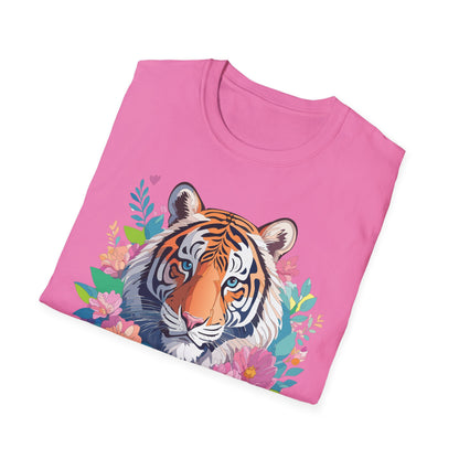 Tiger Themed Unisex Cotton Short Sleeve T Shirt Animal Print Tee