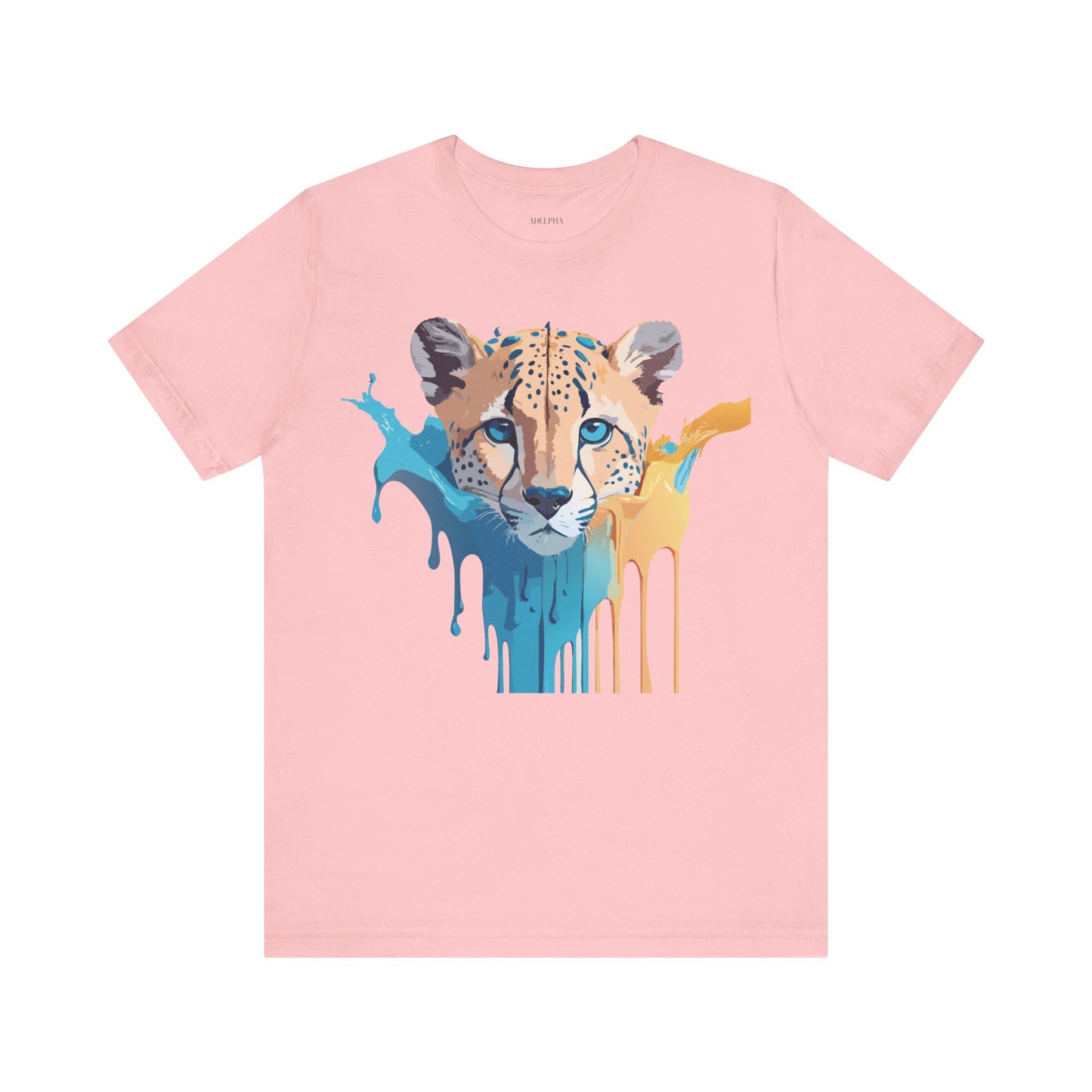 Natural Cotton Tee Shirt with Cheetah