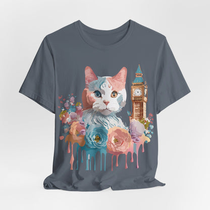 Natural Cotton Tee Shirt with Cat Printify