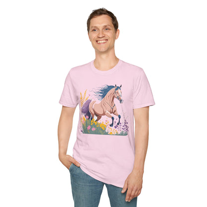 Unisex Horse Shirt With Animal Design Gildan Softstyle 64000 Tee