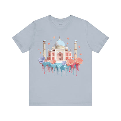 Natural Cotton Tee Shirt - Taj Mahal, India Printify