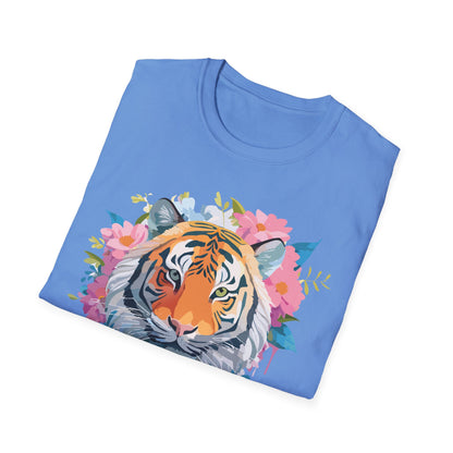 Tiger Print Shirt Unisex Short Sleeve Tee Gildan Softstyle 64000