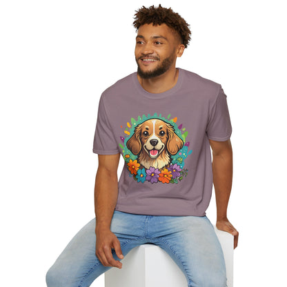 Dog Lover Unisex Animal Print T Shirt Cotton Tee Gildan Softstyle 64000