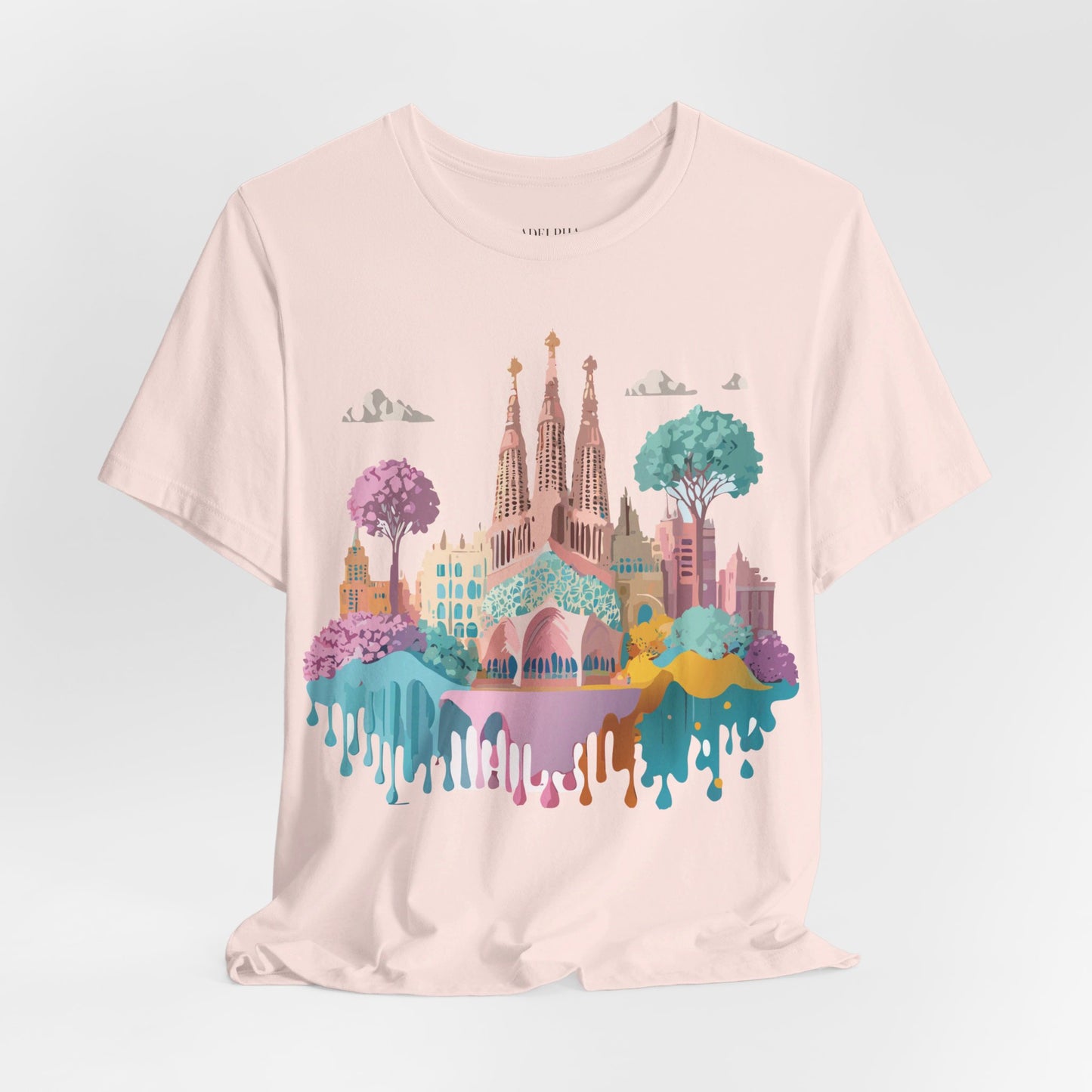 Natural Cotton Tee Shirt - Beautiful Places Collection - Barcelona