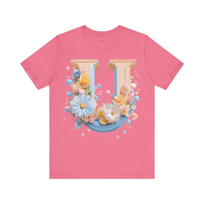 Natural Cotton Tee Shirt - Letters Collection - U Printify