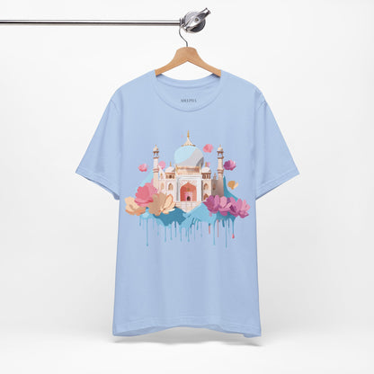 Natural Cotton Tee Shirt - Taj Mahal, India Printify