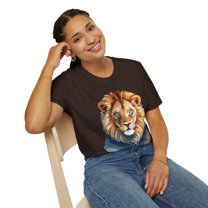 Lion Shirt Unisex Animal Tee Gildan Softstyle 64000 100 Percent Ring Spun Cotton