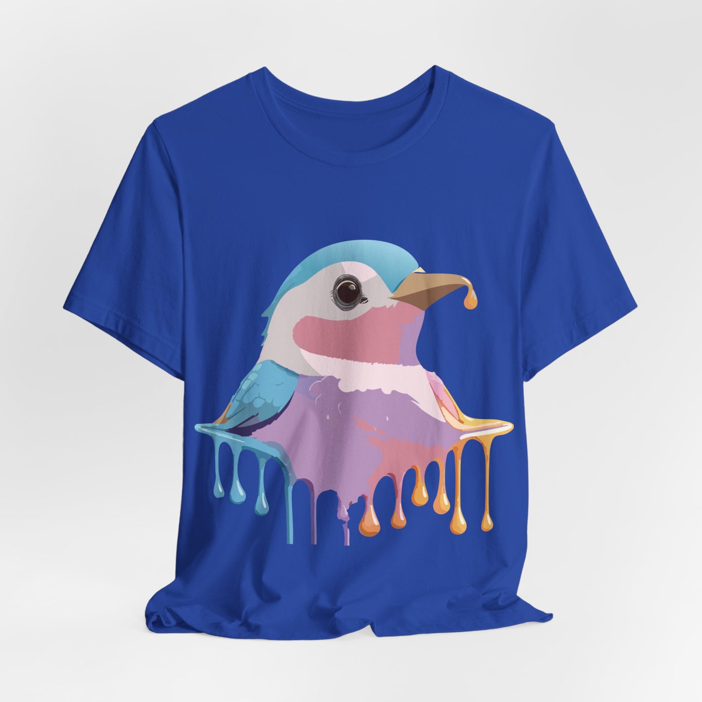 Natural Cotton Tee Shirt with Bird