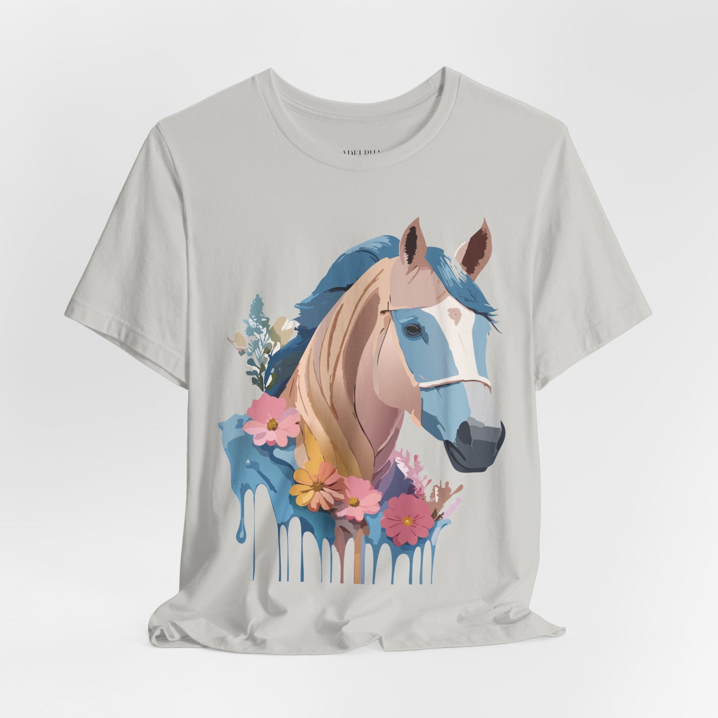 Natural Cotton Tee Shirt with Horse