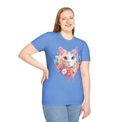 Cat Shirt Unisex Softstyle Tee 100 Percent Ring Spun Cotton Kitten Tee
