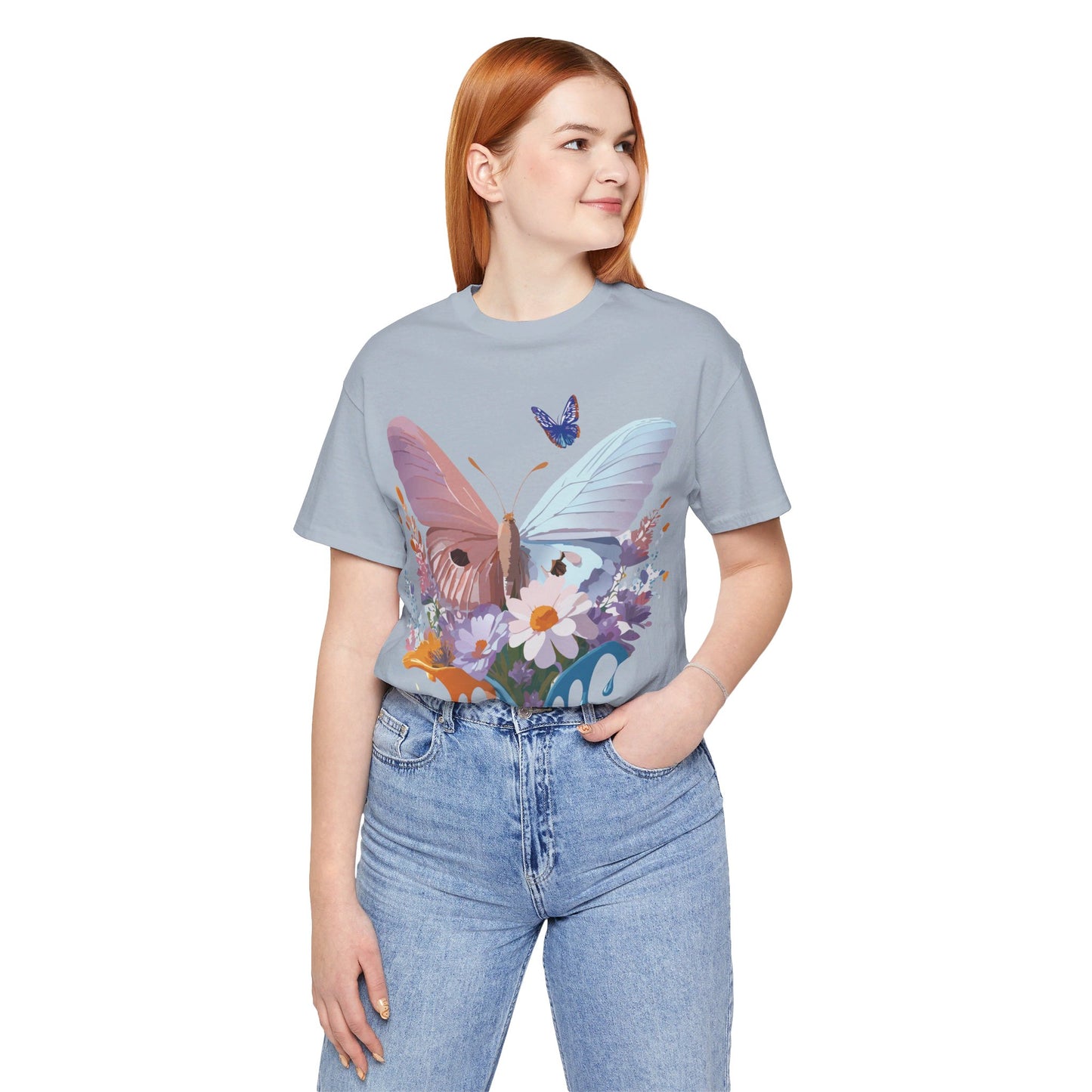 T-shirt en coton naturel avec papillon