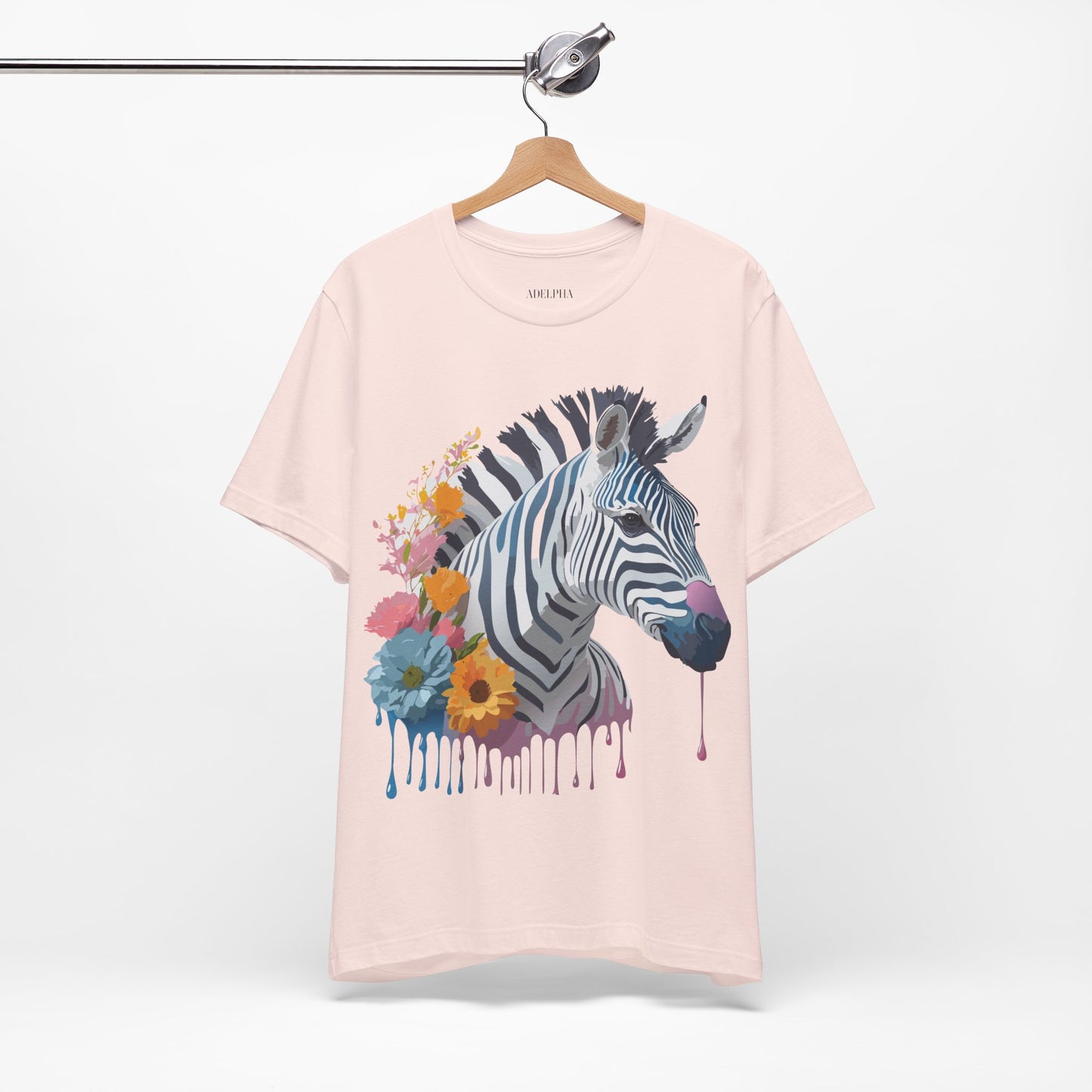 Natural Cotton Tee Shirt with Zebra