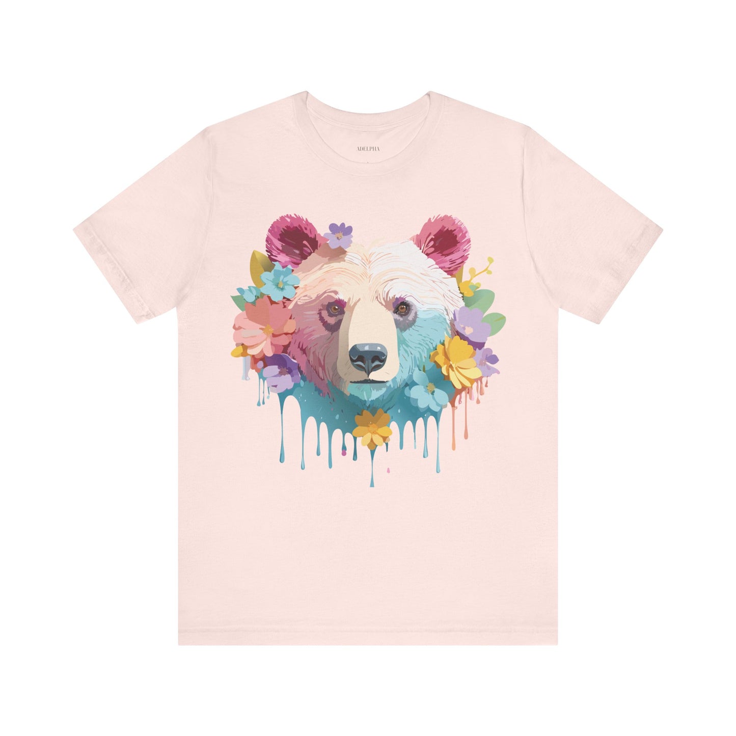 Natural Cotton Tee Shirt with Bear