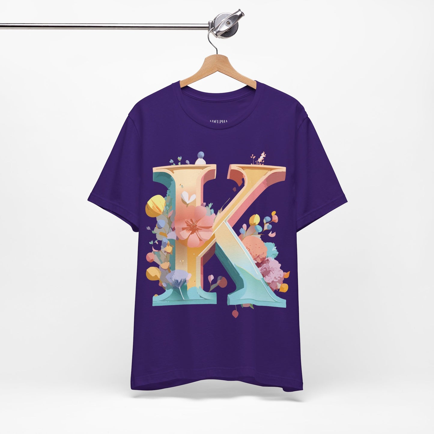 Natural Cotton Tee Shirt - Letters Collection - K