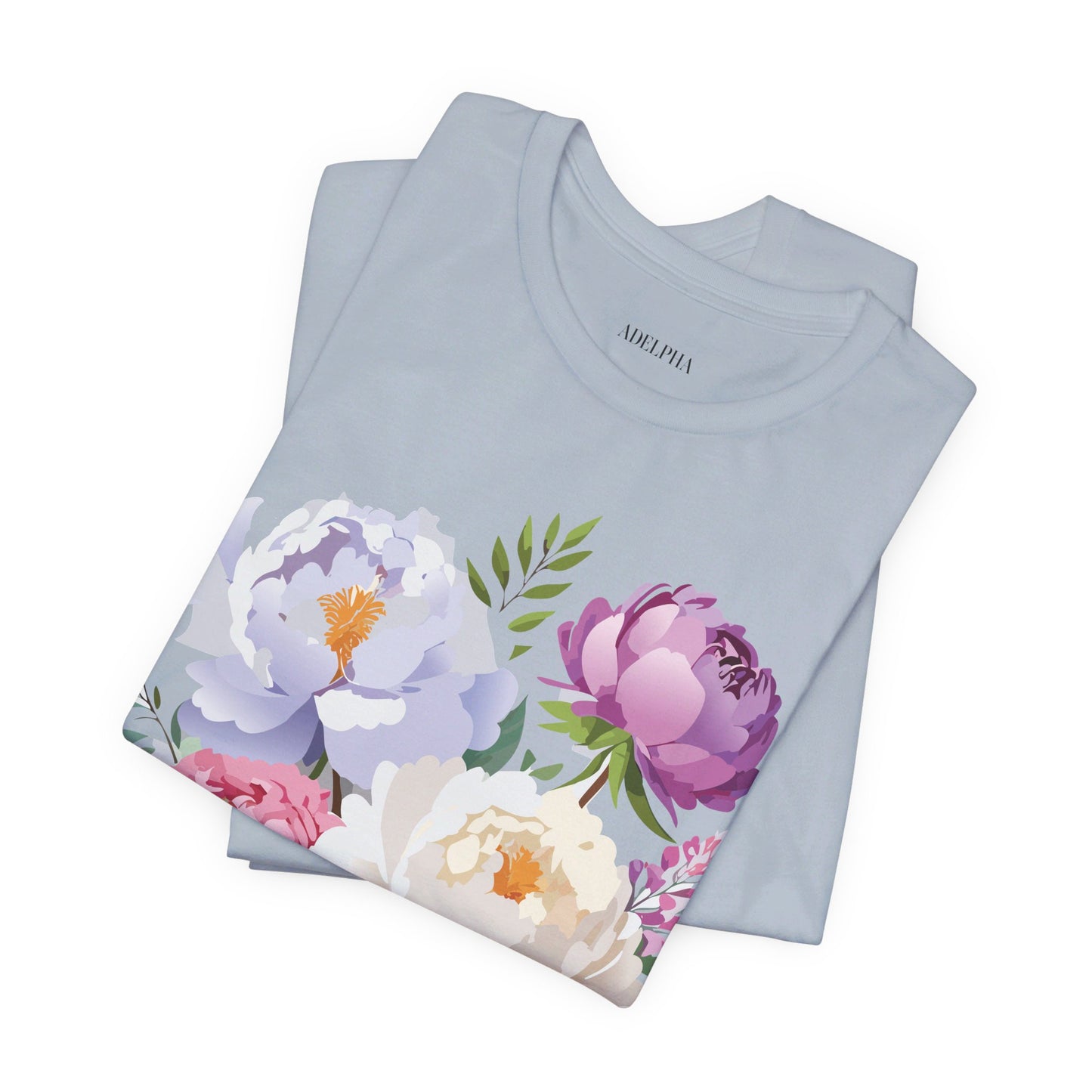 T-shirt en coton naturel avec fleurs