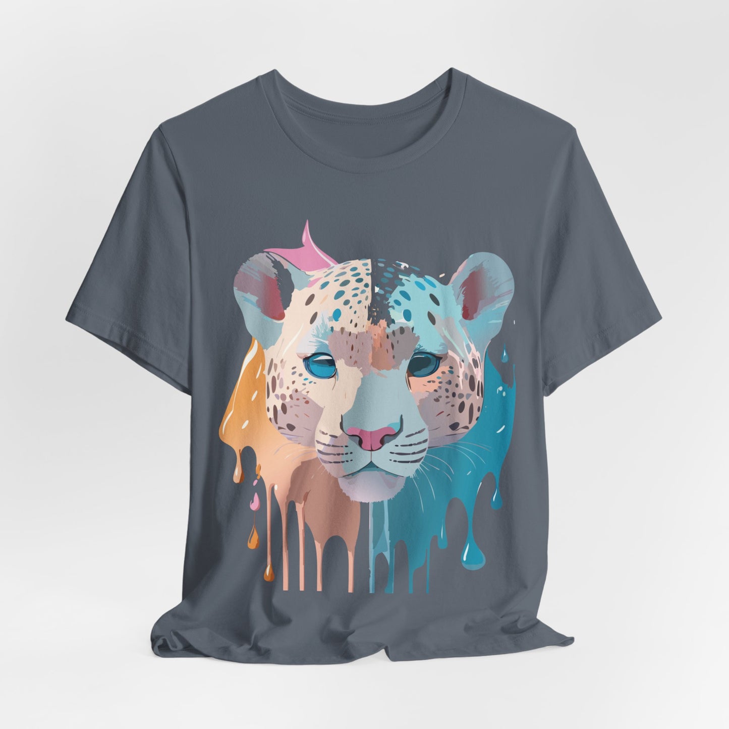 Natural Cotton Tee Shirt with Cheetah