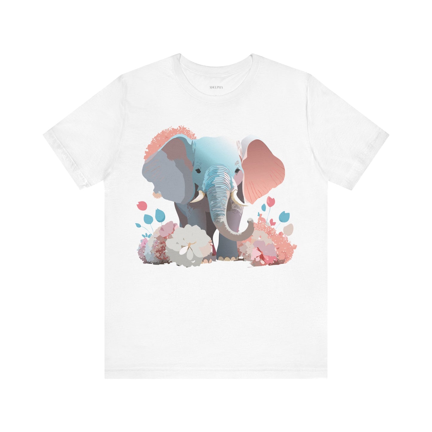 T-shirt en coton naturel avec motif éléphant