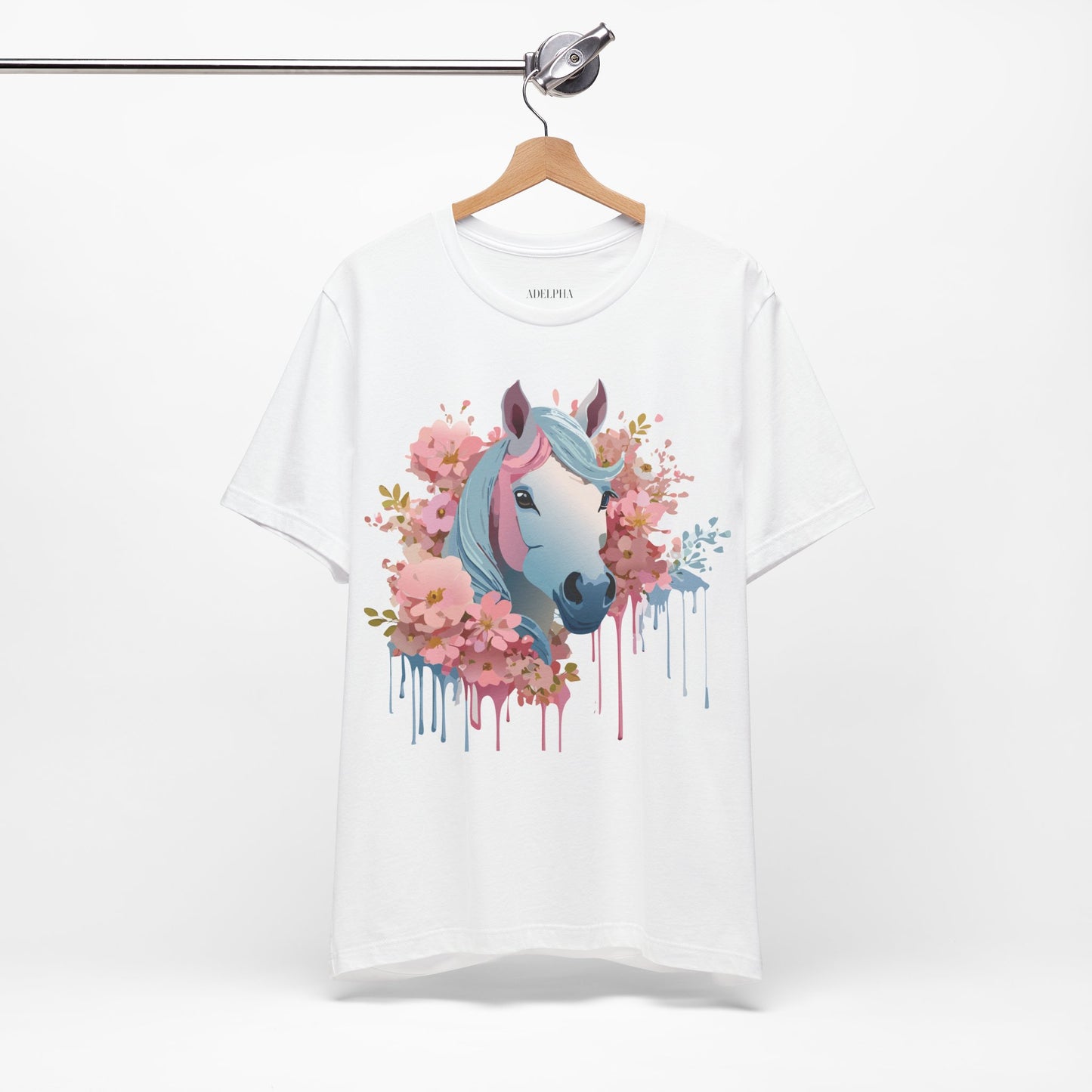 Natural Cotton Tee Shirt with Horse