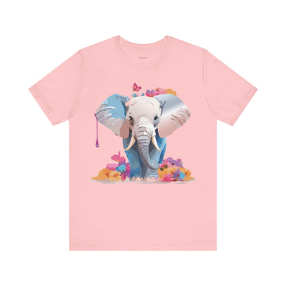 Natural Cotton Tee Shirt with Elephant Printify