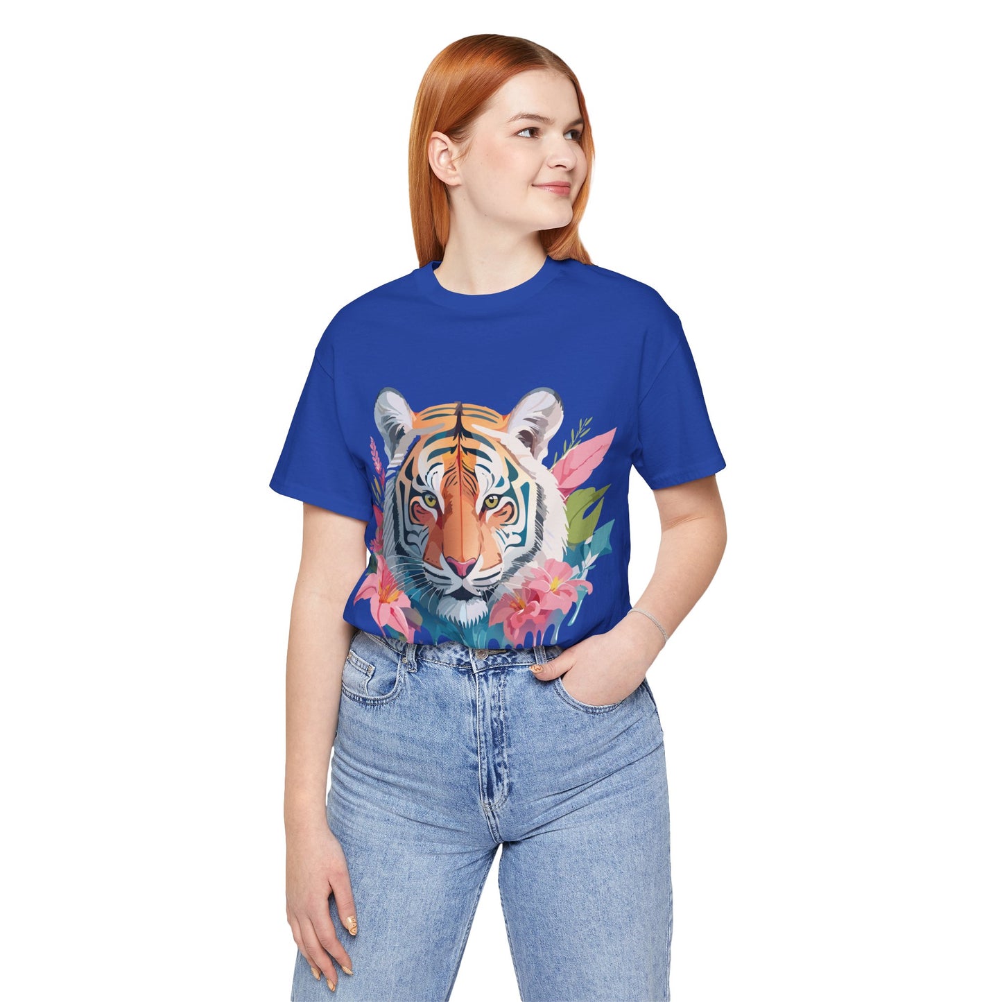 Natural Cotton Tee Shirt with Tiger