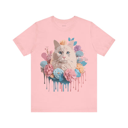 Natural Cotton Tee Shirt with Cat Printify
