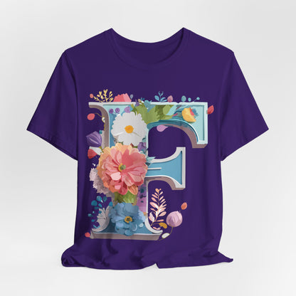 Natural Cotton Tee Shirt - Letters Collection - F Printify