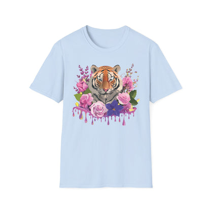 Tiger Print Shirt Unisex Animal Tee Softstyle Gildan 64000 Cotton