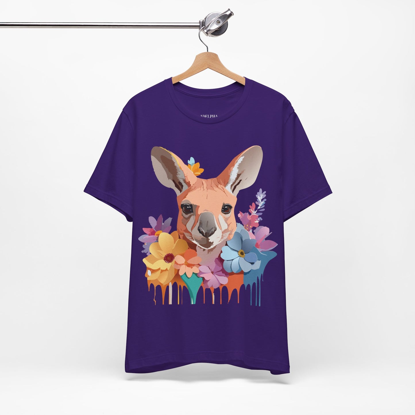 Natural Cotton Tee Shirt with Kangaroo