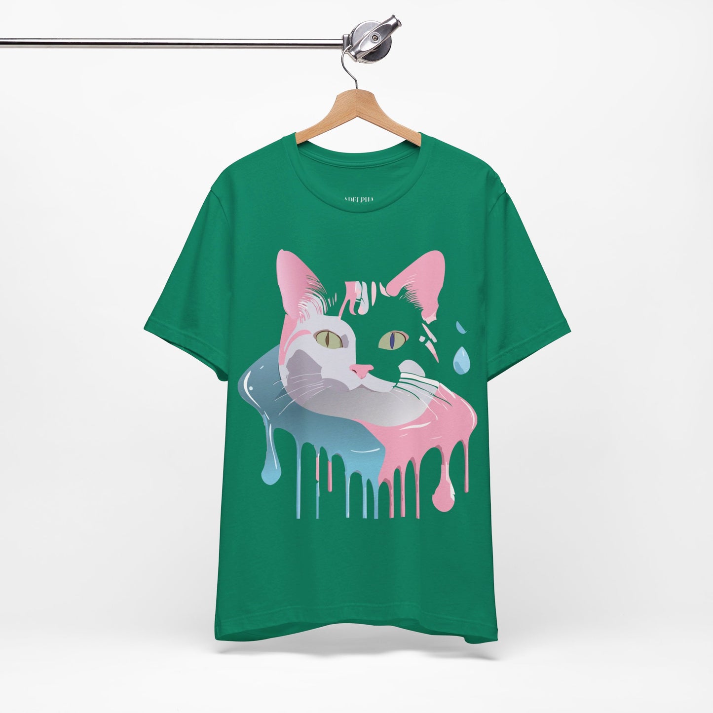 Natural Cotton Tee Shirt with Cat