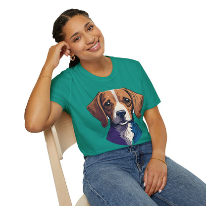 Dog Shirt Unisex Animal Print Tee Softstyle 100 Percent Cotton Gildan 64000