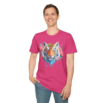 Tiger Shirt Unisex Animal Tee 100 Percent Ring Spun Cotton Softstyle