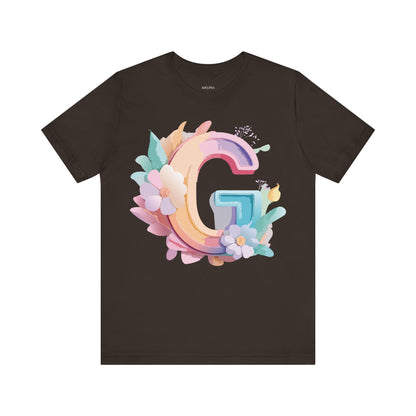Natural Cotton Tee Shirt - Letters Collection - G Printify