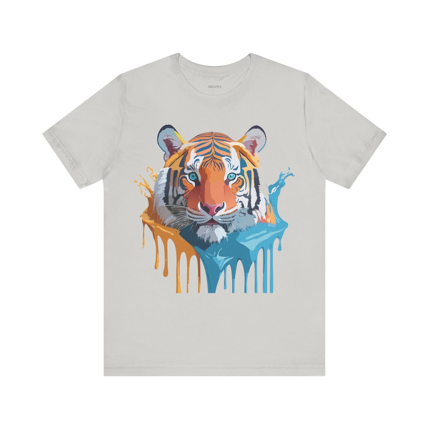 T-shirt en coton naturel avec motif tigre