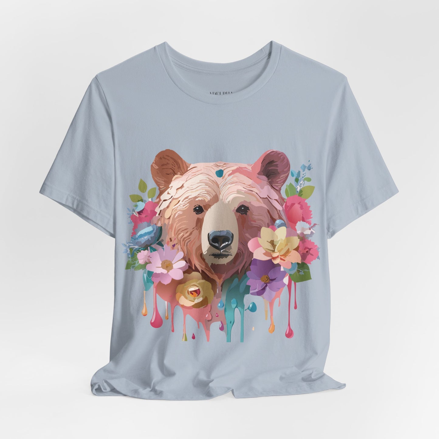 Natural Cotton Tee Shirt with Bear