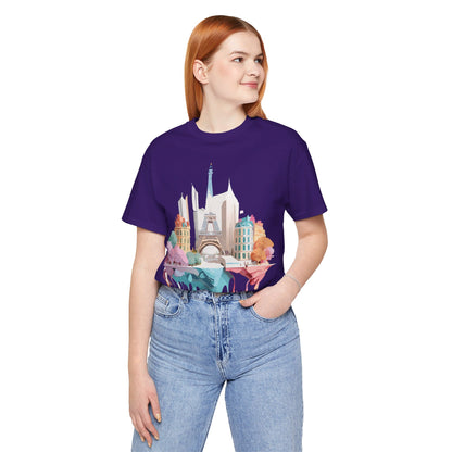Natural Cotton Tee Shirt - Beautiful Places Collection - Paris Printify