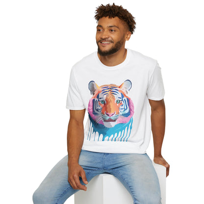 Tiger Print Unisex Softstyle Breathable Cotton Tee 64000 Gildan Shirt