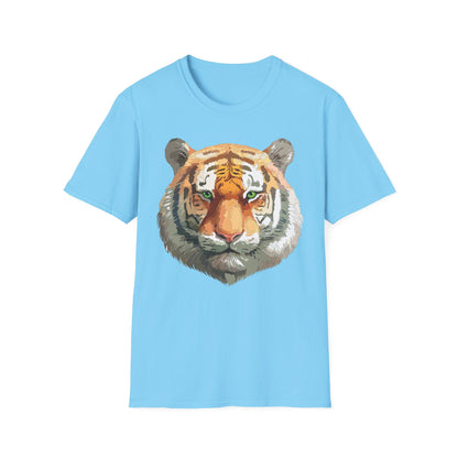 Tiger Print Shirt Unisex Animal Tee Gildan Softstyle 64000 Cotton Comfort