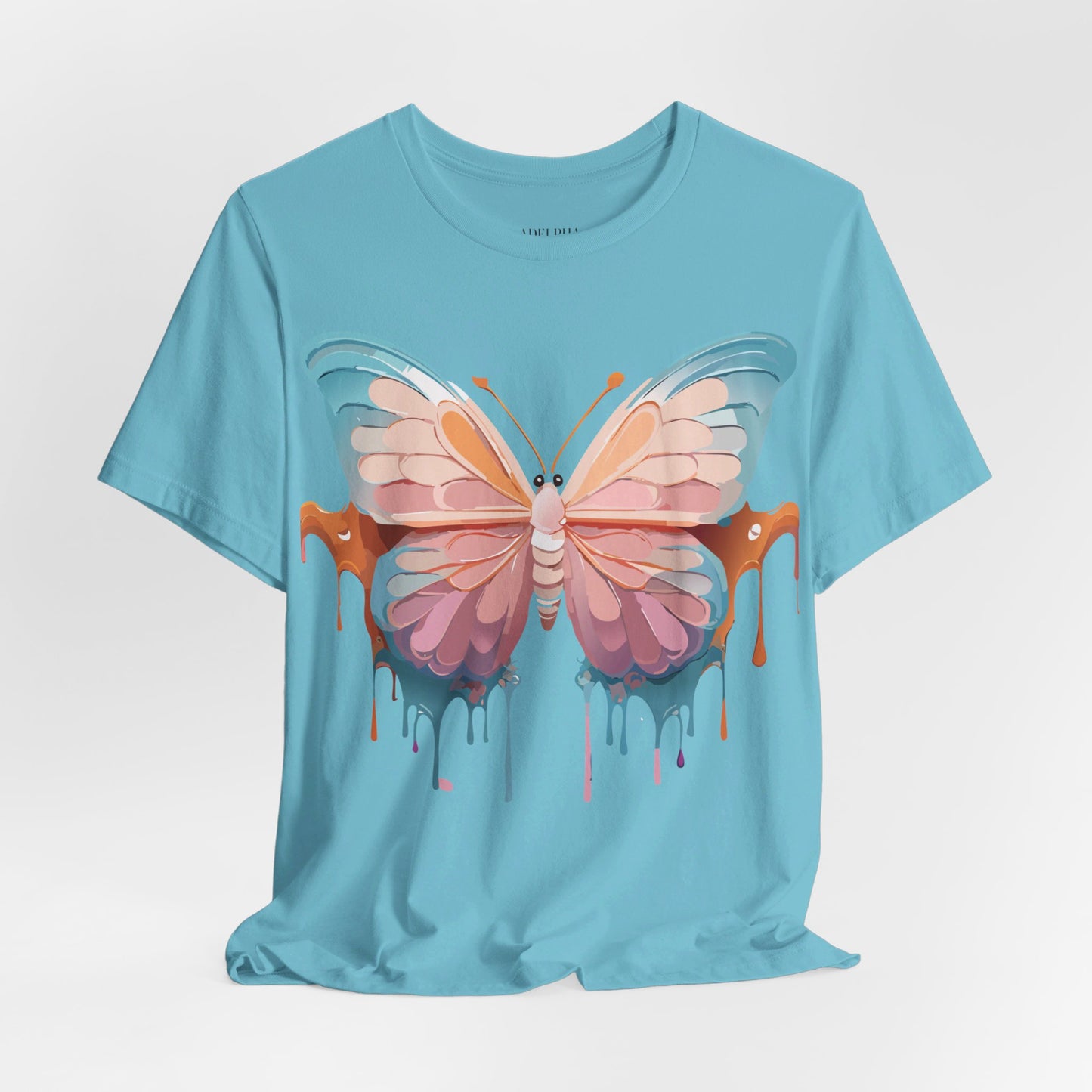 Natural Cotton Tee Shirt with Butterfly