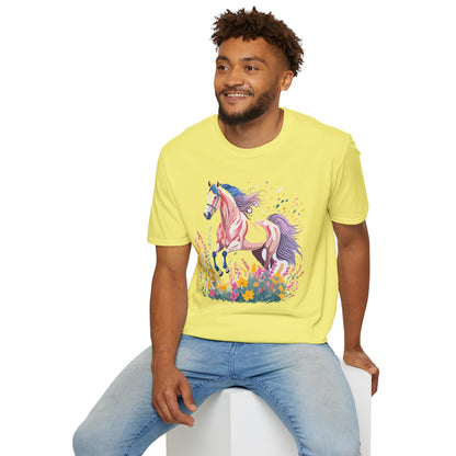 Horse Shirt Unisex Tee Animal Print Gildan Softstyle 64000 Ring Spun Cotton